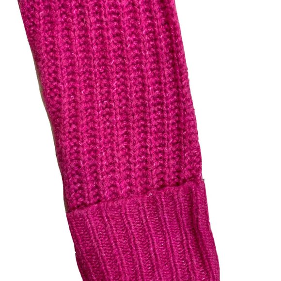 Allison Joy Sweater Cabled Tunic "Hattie" Hot Pink Turtleneck Women's SMALL - Picture 9 of 10